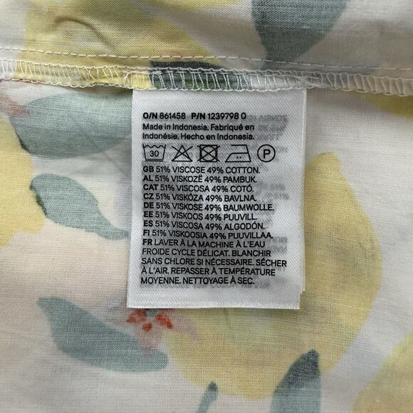 H&M Tiered Maxi Dress XS Womens Lemon Print Strappy Sundress Summer Resort Fruit - Picture 7 of 8